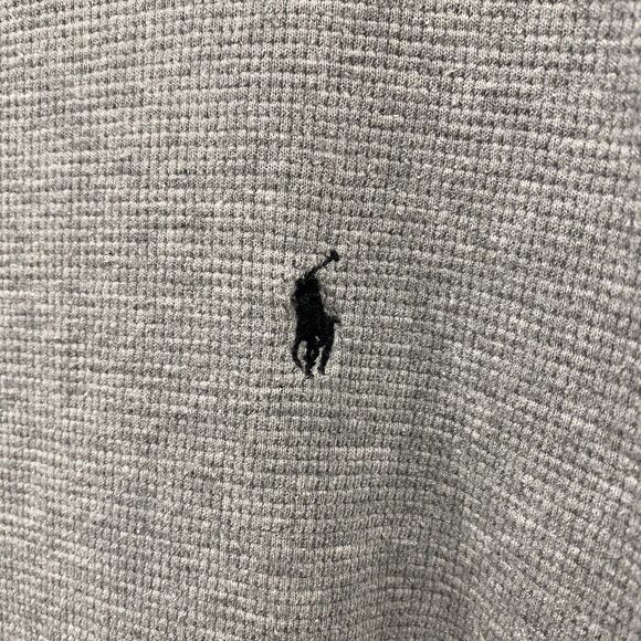POLO RALPH LAUREN XL Mens Gray Sleepwear Thermal Waffle Knit LS Shirt Crewneck - Picture 4 of 13